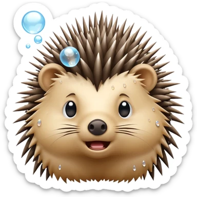 Porcupine blowing bubbles sticker
