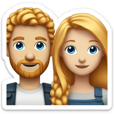 Blonde girl with blue eyes and man with ginger hair and short ginger beard  sticker