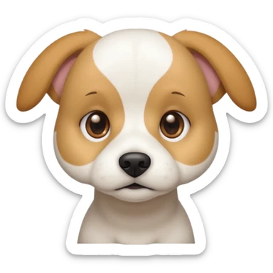a white beagle x maltese x chi dog the size of a kelpie with light brown ears and a light brown patch on one eye sticker