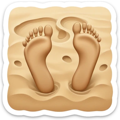 inner child footsteps on sand with other bigger footsteps beside sticker