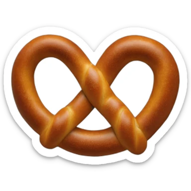 A pretzel made of iron sticker