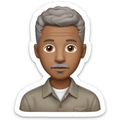 A cool debinaire black man with a very short wavy gray haired crew cut and a very short trimmed goatee. sticker