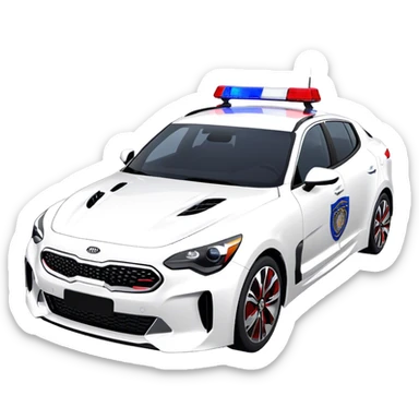 Police Car - Kia Stinger (Model Year: 2018) (Iconic Colour: White with blue and red markings) sticker