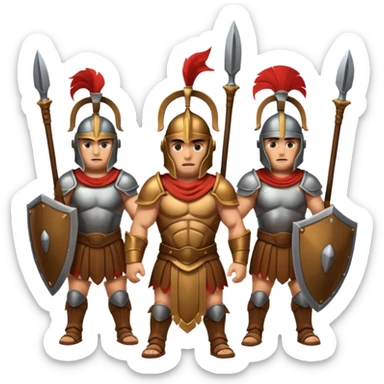 group of ancient trojan warriors sticker