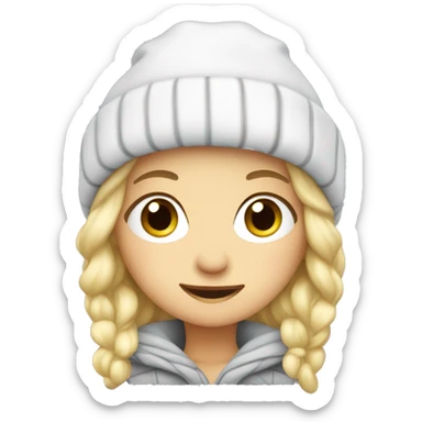 Cute blond with winter hat sticker