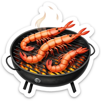 shrimp on barbecue sticker