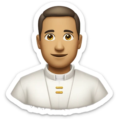 Sacerdote con camisa negra y alzacuello blanco  sticker