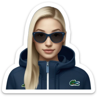 Lacoste bag girl with black lacoste hoodie e and blue oakley sportibe  sticker