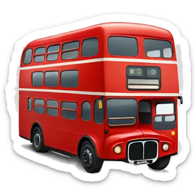 double decker british bus sticker