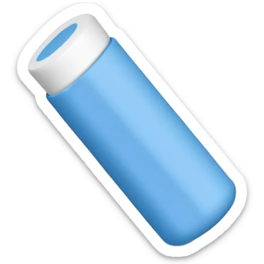 A single rounded white eraser with blue wrap sticker