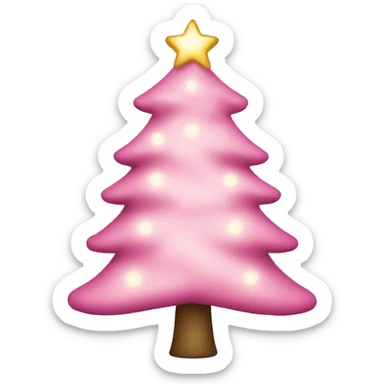 Christmas tree with light pink decoration  sticker