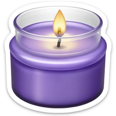 Lavender candle – purple wax in frosted glass jar sticker