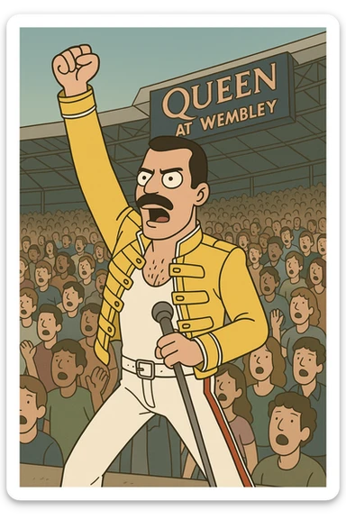 Freddie Mercury people lots of people Queen at Wembley sticker