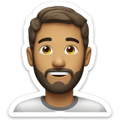 young man face with beard  hearing and approving what he hears sticker