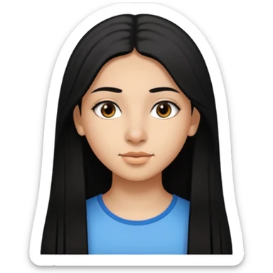 Fait une fille de 15 ans tunisienne avec les cheveux noir lisse avec la peau un peut métisse tunisienne un nez un peut plus gros  sticker