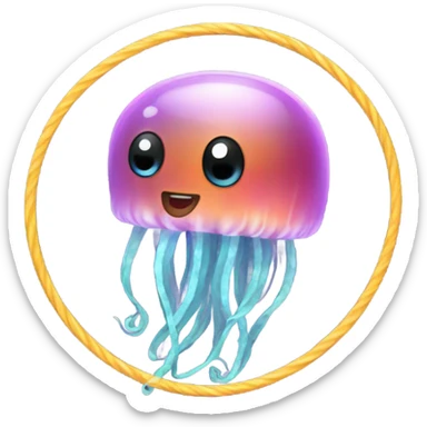 Jellyfish with hula hoop sticker