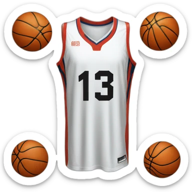 basketball jersey number 13 sticker