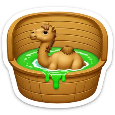 Camel in sauna slime green sticker