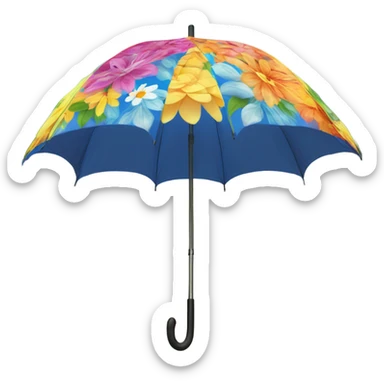 Color flower umbrella with a waterfall underneath  sticker