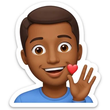 Un homme brun qui envoi un bisous sticker