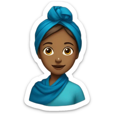 Brown girl with blue headscarf turns 10 sticker