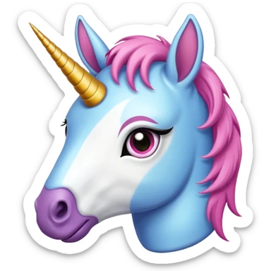 Unicornio palido y enfermo con maquillaje corrido sticker