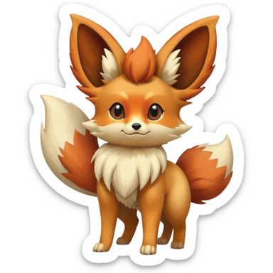 Fennekin-Eevee-Vulpix-Fakémon-hybrid-creature (full body)  sticker