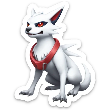 Cool Edgy Nargacuga-Absol-Zangoose-Sneasel-Quilava with a collar on, full body sticker