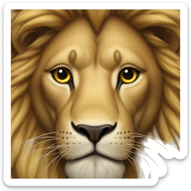Lion with res eyes sticker