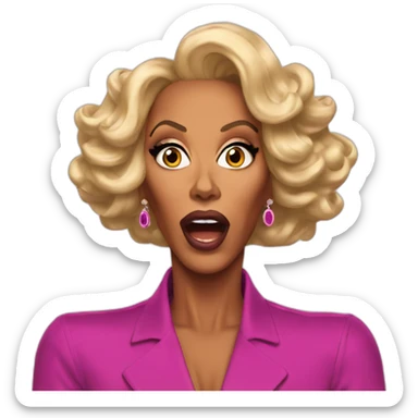 Shocked rupaul sticker