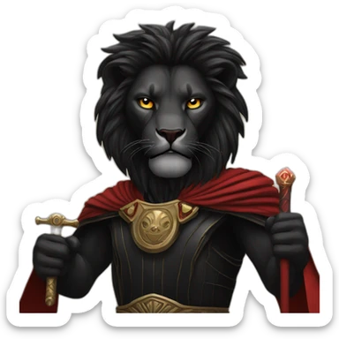Black lion as a Sith lord sticker