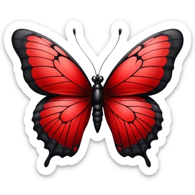 An Edgy crimson-blood-red obsidian-black beautiful butterfly sticker