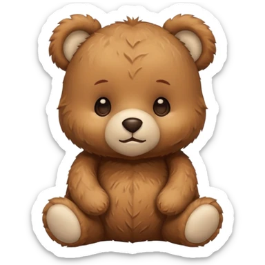 Adorable fluffy baby Teddy bear plushy  sticker