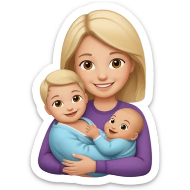 My wife with baby sticker