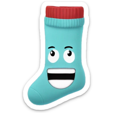 Sock with a crying face sticker