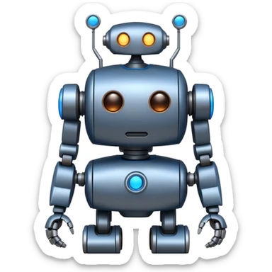 I want atom from reel steel that has gray body with black screen and blue eyes  form the screen and a brown top a  robot sticker