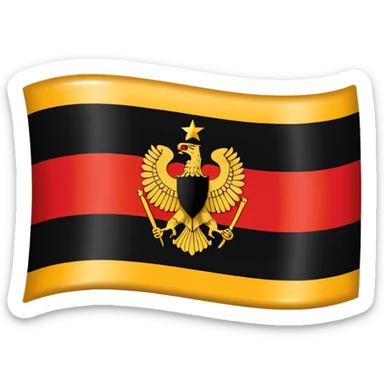 The flag of East Germany (the German Democratic Republic or GDR) consisted of the traditional German black, red, and gold horizontal tricolor, distinguished by a central emblem. sticker