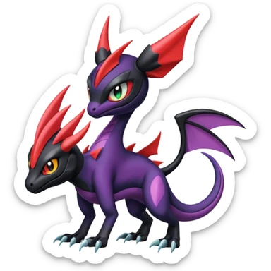 Colorful Cool Badass  Meloetta-Noibat-Noivern-Salandit-Guilmon-Darkrai-Pokémon-Fakémon-fusion-hybrid-creature sticker