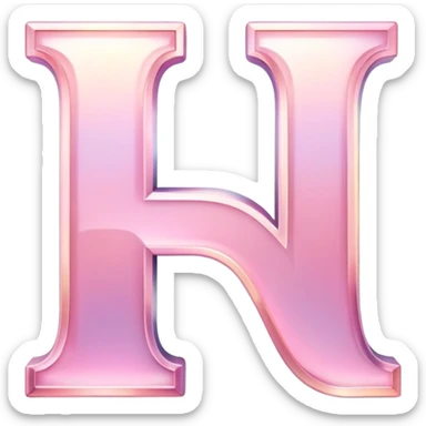 Iridescent pastel pink elegant Font setting icon with letter H sticker
