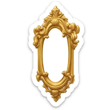 beautiful golden mirror with intriquite details sticker