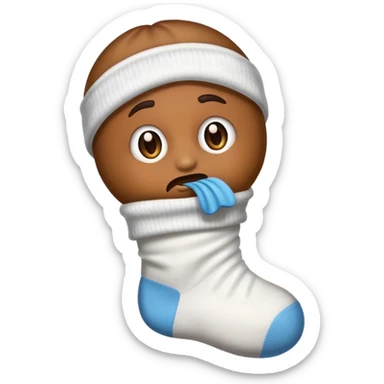 an emoji who smell a sock sticker
