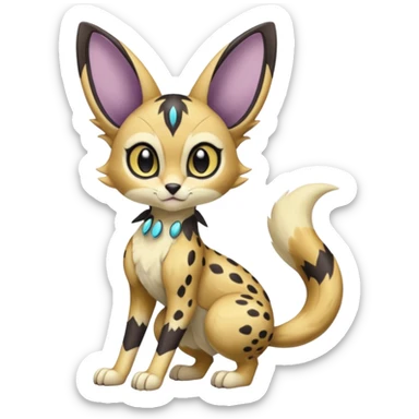 Big-eared Batty Meloetta-Serval-Cresselia-Palkia-Stitch-Fakémon-creature-hybrid sticker