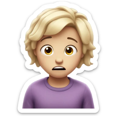 Create an image of Anxiety, the character from "Inside Out 2", with a worried expression, eyes wide open sticker