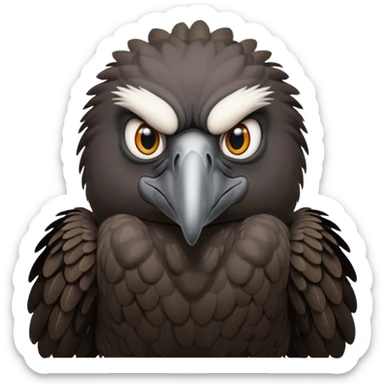 Old black angry  vulture looking to front sticker