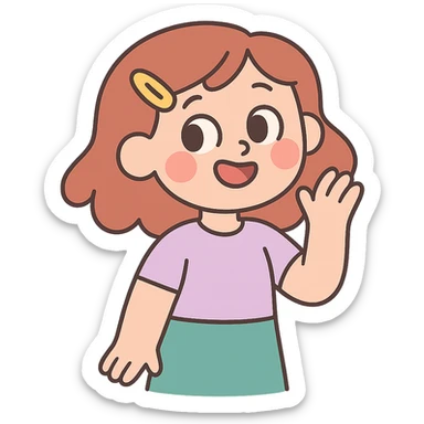 hairclip, soft and cute, pastel toon style sticker