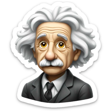 a pensive looking albert Einstein full body  sticker