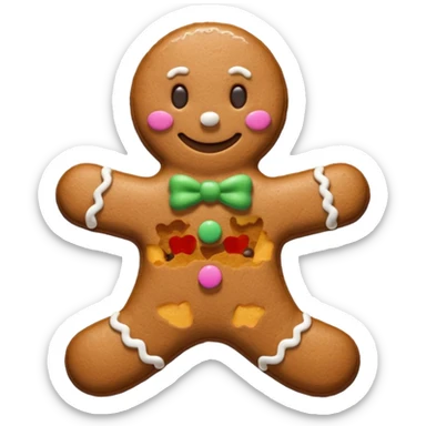 gingerbread man simple sticker