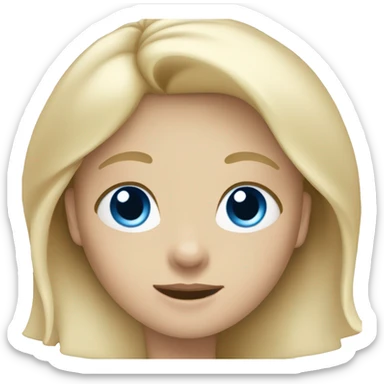 Blonde girl with blue eyes waving sticker