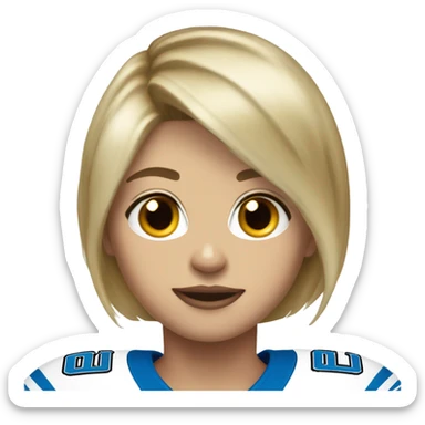 Dirty blonde short hair white 17 year old in Detroit lions jersey  sticker