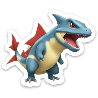 Sharpedo-Charmeleon-Gible-Larvitar-Fakémon Full Body sticker